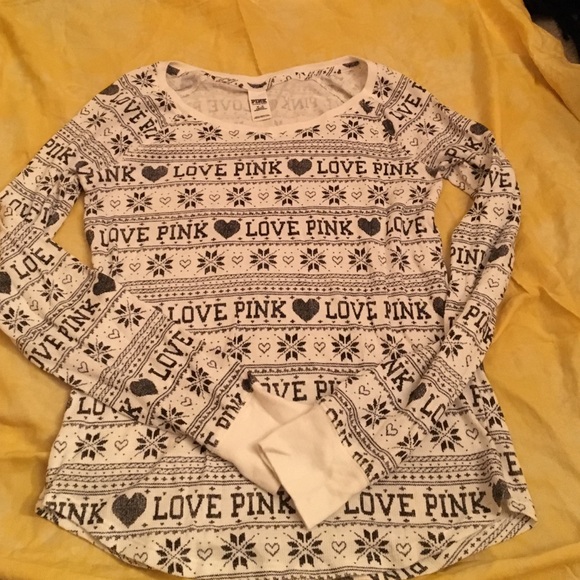 VS PINK printed waffle T