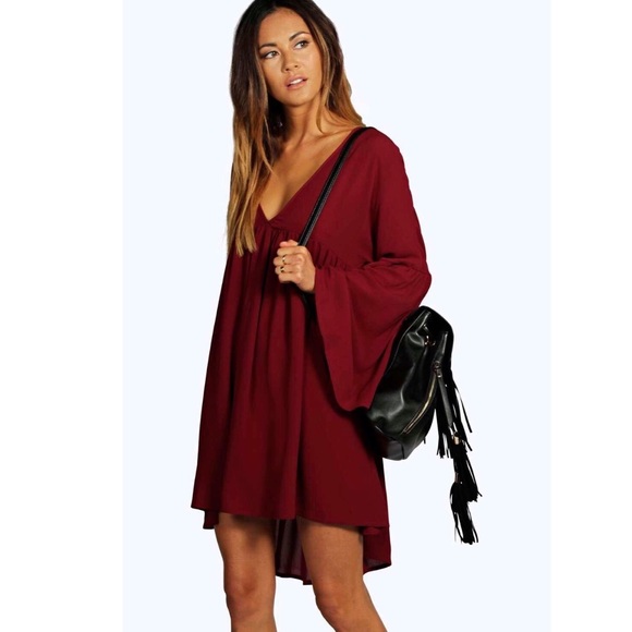 Gorgeous red brand new V neck dress