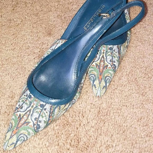Slingback Paisley Heels