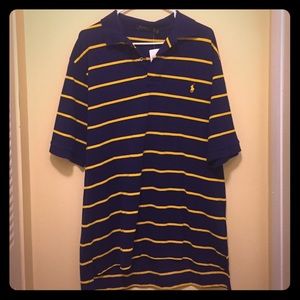 NWT Polo Ralph Lauren Navy & yellow striped polo