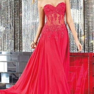 RED ALYCE PARIS LONG PROM DRESS