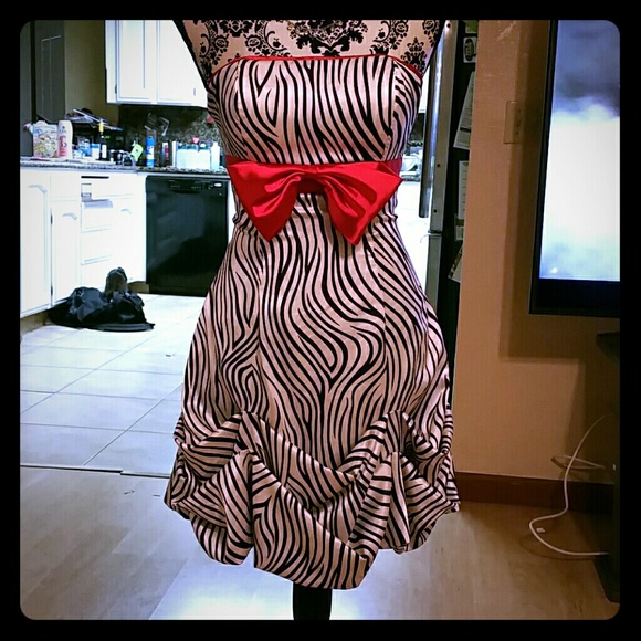 Zebra print formal dress
