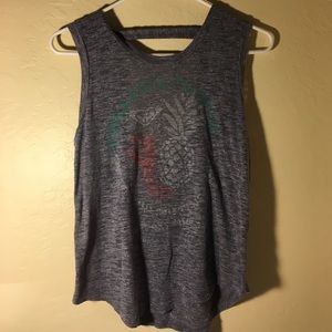 Grey roxy pineapple muscle tank top!