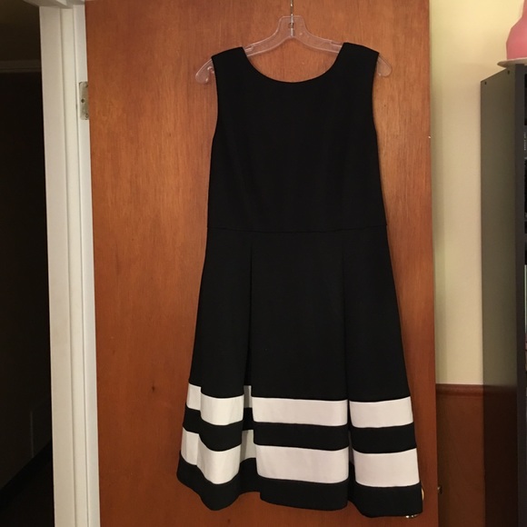 Calvin Klein black dress with white stripes