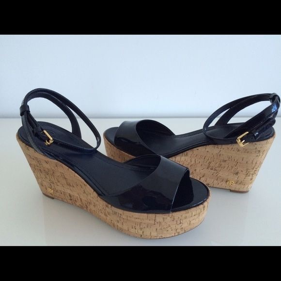 "Sold" Tory Burch Dahlia patent leather wedge