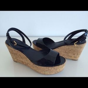 "Sold" Tory Burch Dahlia patent leather wedge