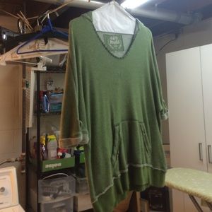 half sleeve green hoodie