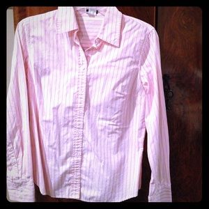 Pink striped J.Crew Oxford
