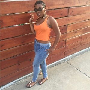 Orange crop top