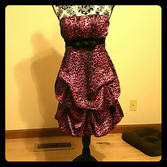 Purple leopard print dress