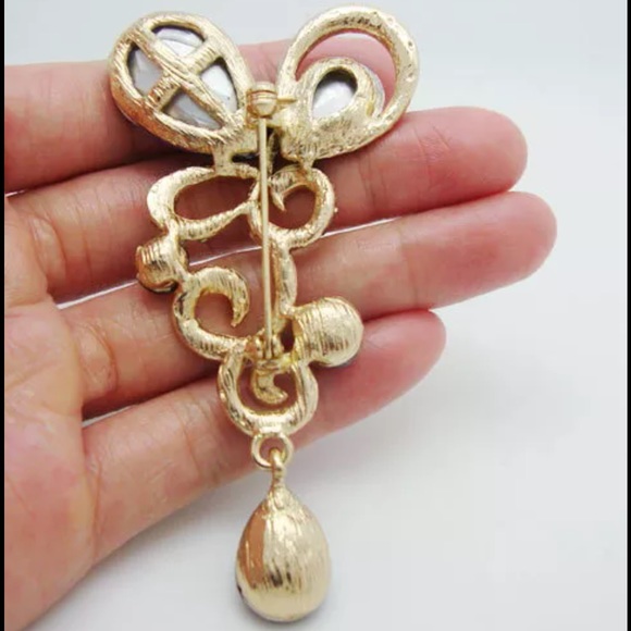 Purple Rhinestone Brooch Sparkling Gold ✨ - Picture 2 of 2
