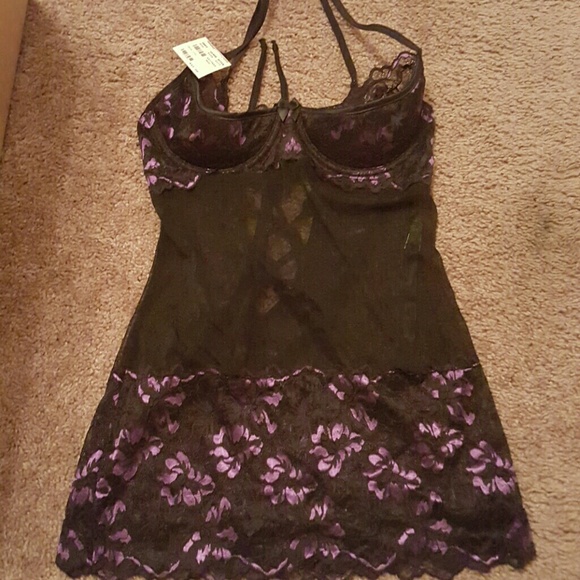 Purple and black lingerie