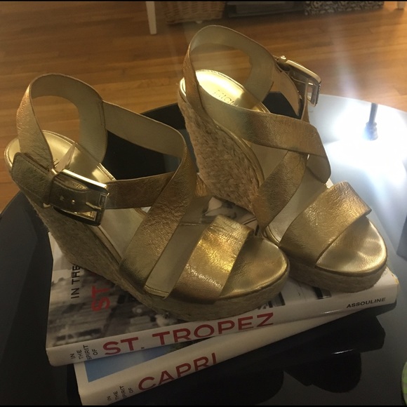 Michael Kors Gold Espadrille Wedge