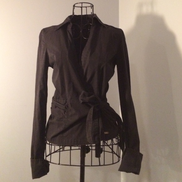 Guess black wrap man tailored shirt