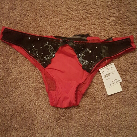 Red and black panties