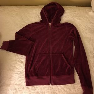Juicy Couture mulberry red velour track jacket.