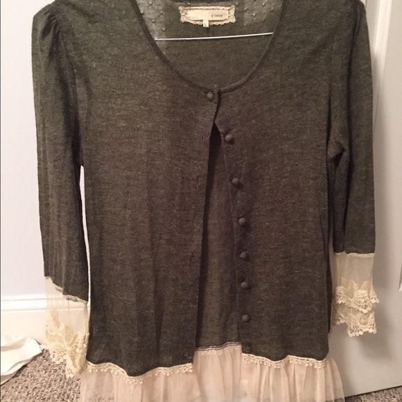 Brown cardigan from Anthropologie