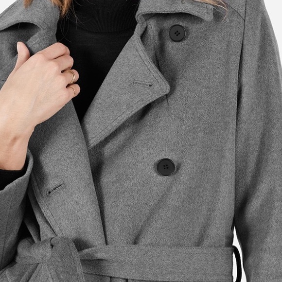 gray wool trench coat