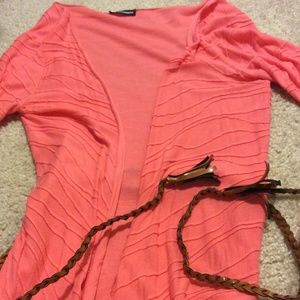 Open Front Cardigan with Belt