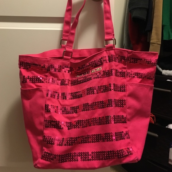 Victoria's Secret tote bag with sequins