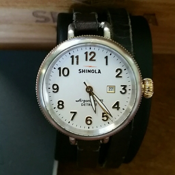 Shinola Accessories - Shinola The Birdy Double Wrap Leather Strap Watch