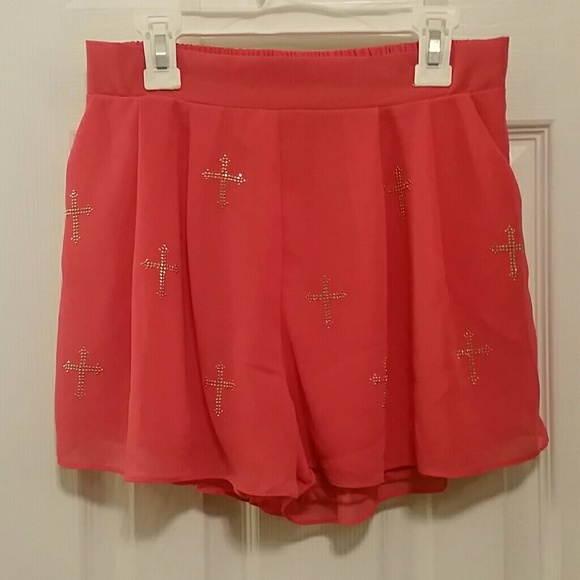 Wishlist Coral Cross Shorts w/Pockets