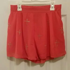 Wishlist Coral Cross Shorts w/Pockets