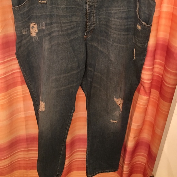 Asos Curve distressed boyfriend jeans