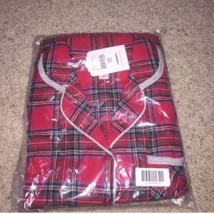 Plaid pajama shirt and bottoms