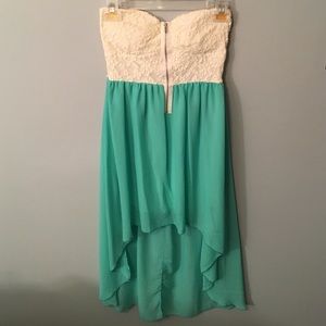 Strapless high-low dress