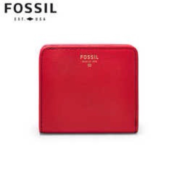 Fossil Bags Fossil Sydney Leather Bifold Wallet In Red Poshmark