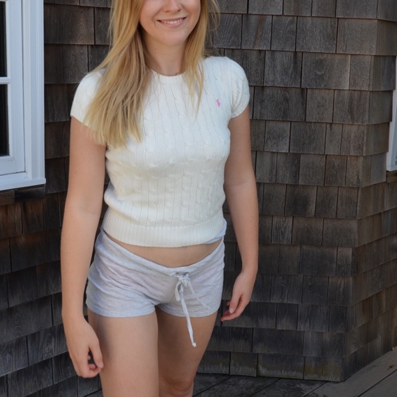 Ralph Lauren White Cable knit sweater