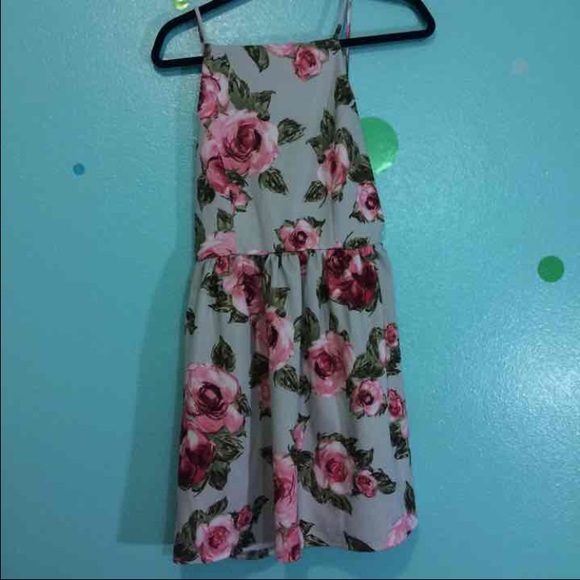 High-Neck Floral Dress