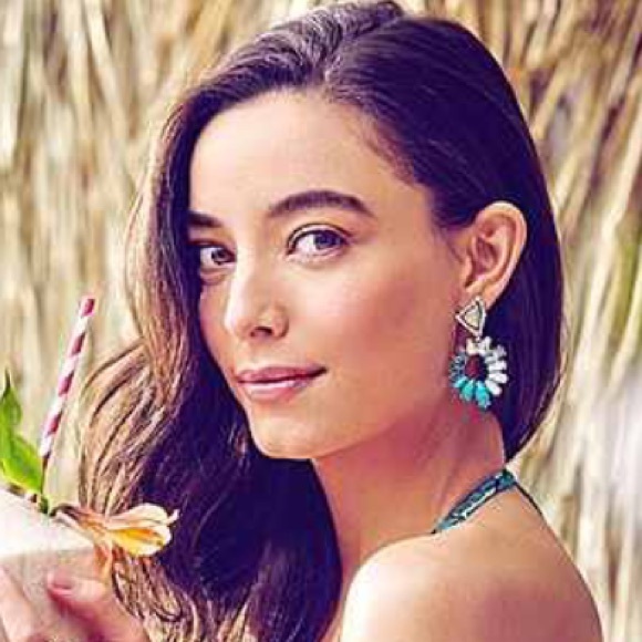 ❣LAST❣ Stunning Turquoise Stud Drop Stone Earrings - Picture 3 of 4