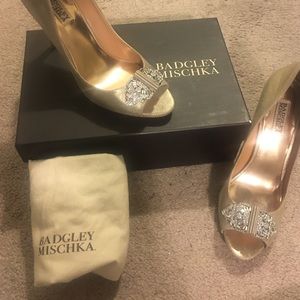 My wedding shoes (tears) Badgley Mischka Gold