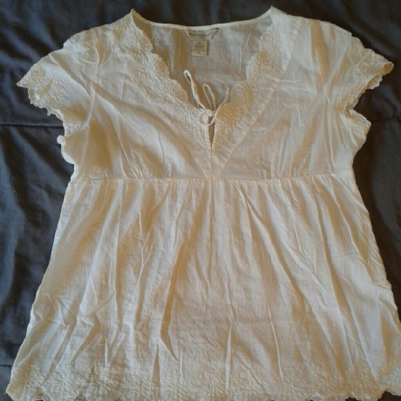 Banana Republic white peasant tunic