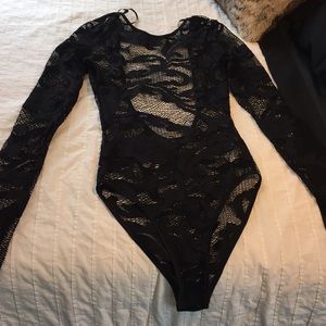 Long sleeve (mesh/net type) body suit