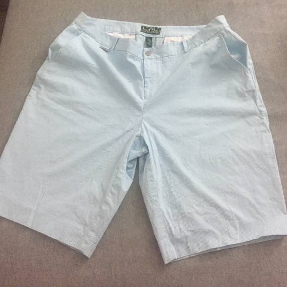 Ralph Lauren Baby Blue and White Pin Stripe Shorts