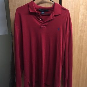 Dark red long sleeve Ralph Lauren polo