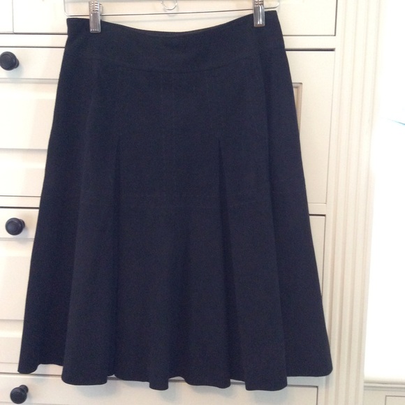 Etcetera black suede pleated skirt
