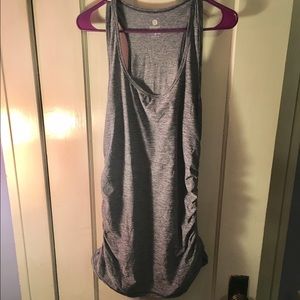 Gray fitted racerback tank