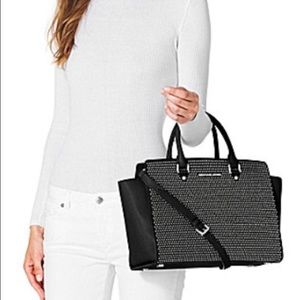 Michael Kors, Medium Selma Microstud Satchel.