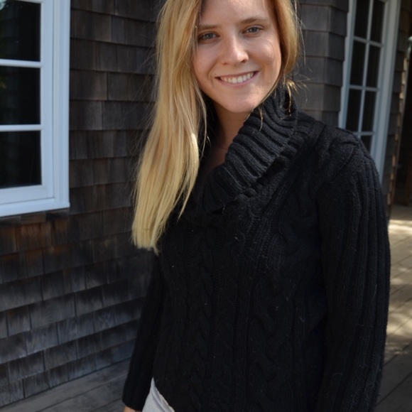 J.Crew Black Cowl Neck Sweater