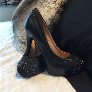 studded black heels