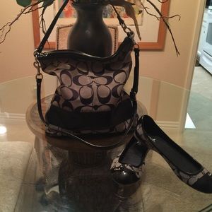 Coach authentic signature black handbag