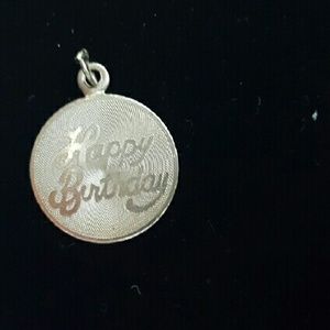 CHARM: Stainless silver HAPPY BIRTHDAY charm.
