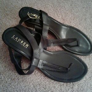 Ralph lauren black thong sandles