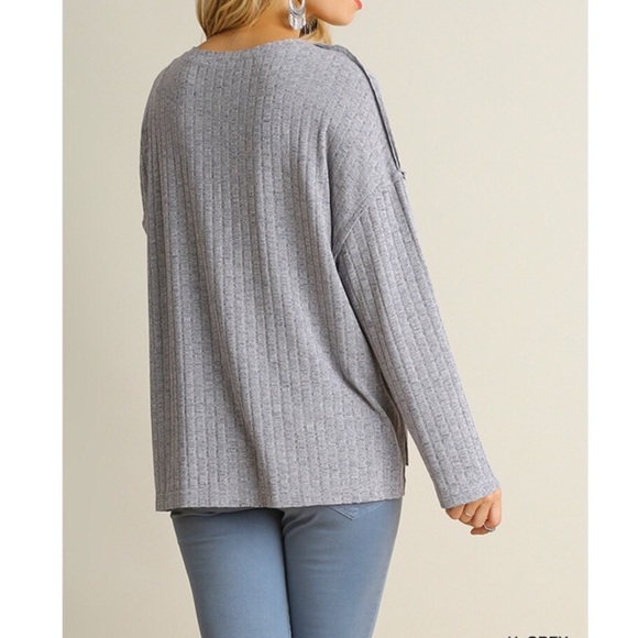 ❗️LAST❗️Long sleeve oversized grey knit top - Picture 3 of 4