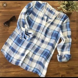 Joie Silk Plaid Blouse