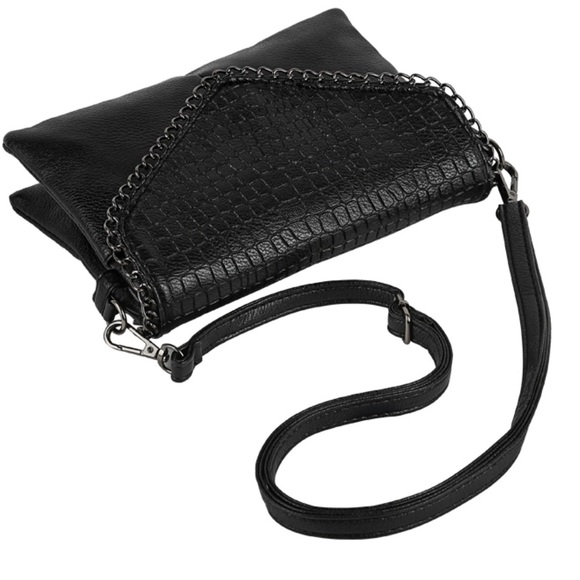 Vintage Small Black Alligator Chain Crossbody Bag - Picture 2 of 7